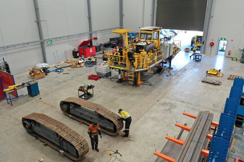 Drill rig servicing and repairs workshop facility at Complete Field Maintenance
