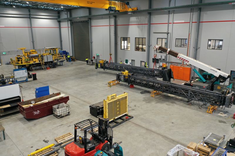 Drill rig servicing and repairs in the workshop