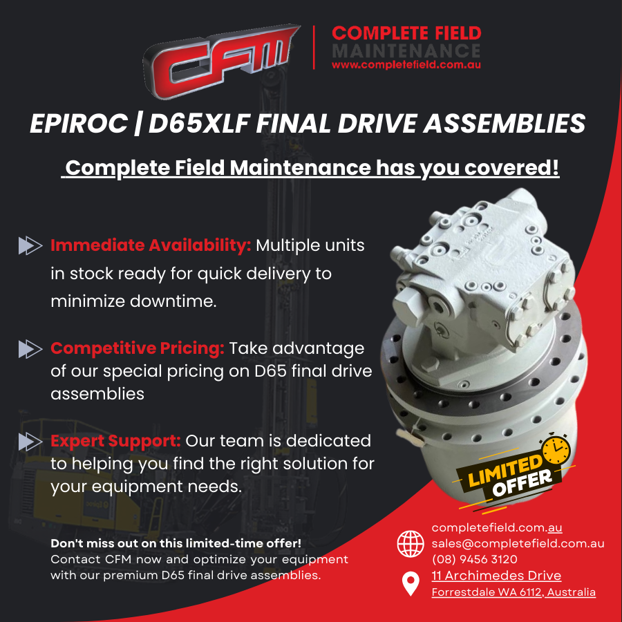 Epiroc SmartROC D65 XLF Final Drive Assemblies available at Complete Field Maintenance