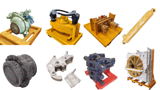 Drill rig service exchange components including rotary heads and hydraulic assemblies